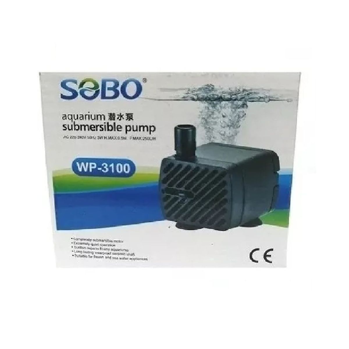 SOBO - Bomba de agua sumergible para peceras y acuarios SOBO WP3100
