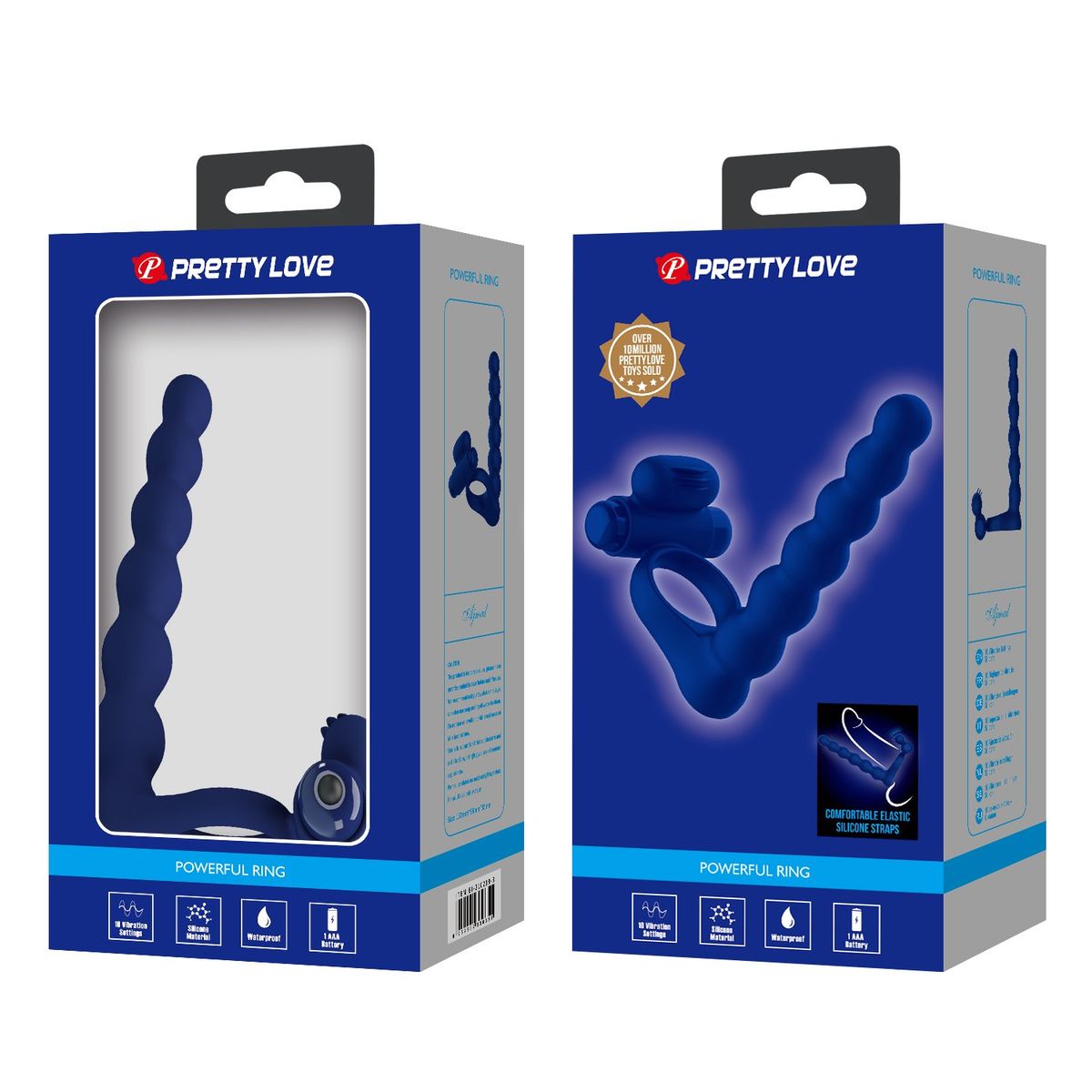 PRETTY LOVE - Anillo Vibrador Retardante y Plug Anal Hércules Juguete Sexual