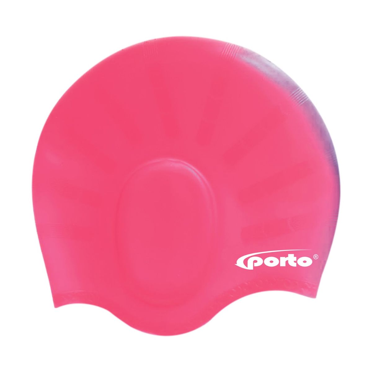 PORTO - GORRO DE NATACIÓN DE SILICONA CON OREJERAS PORTO ROSA