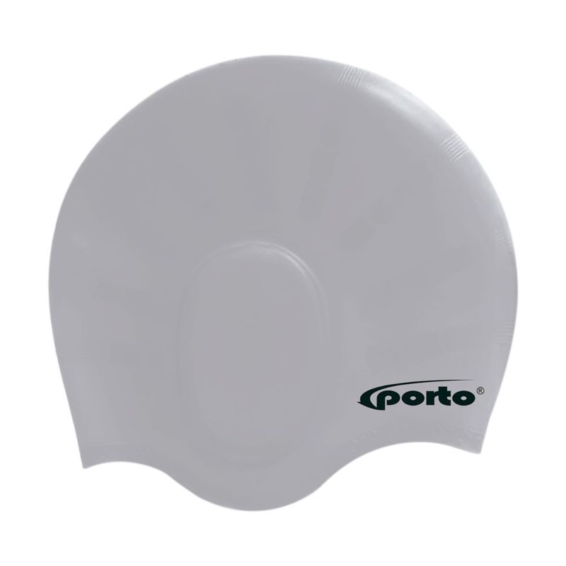 PORTO - GORRO DE NATACIÓN DE SILICONA CON OREJERAS PORTO PLOMO
