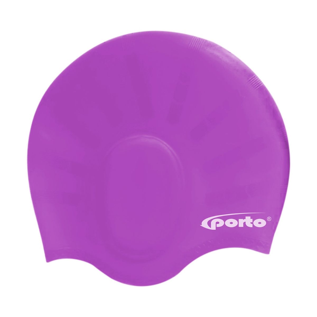 PORTO - GORRO DE NATACIÓN DE SILICONA CON OREJERAS PORTO MORADO
