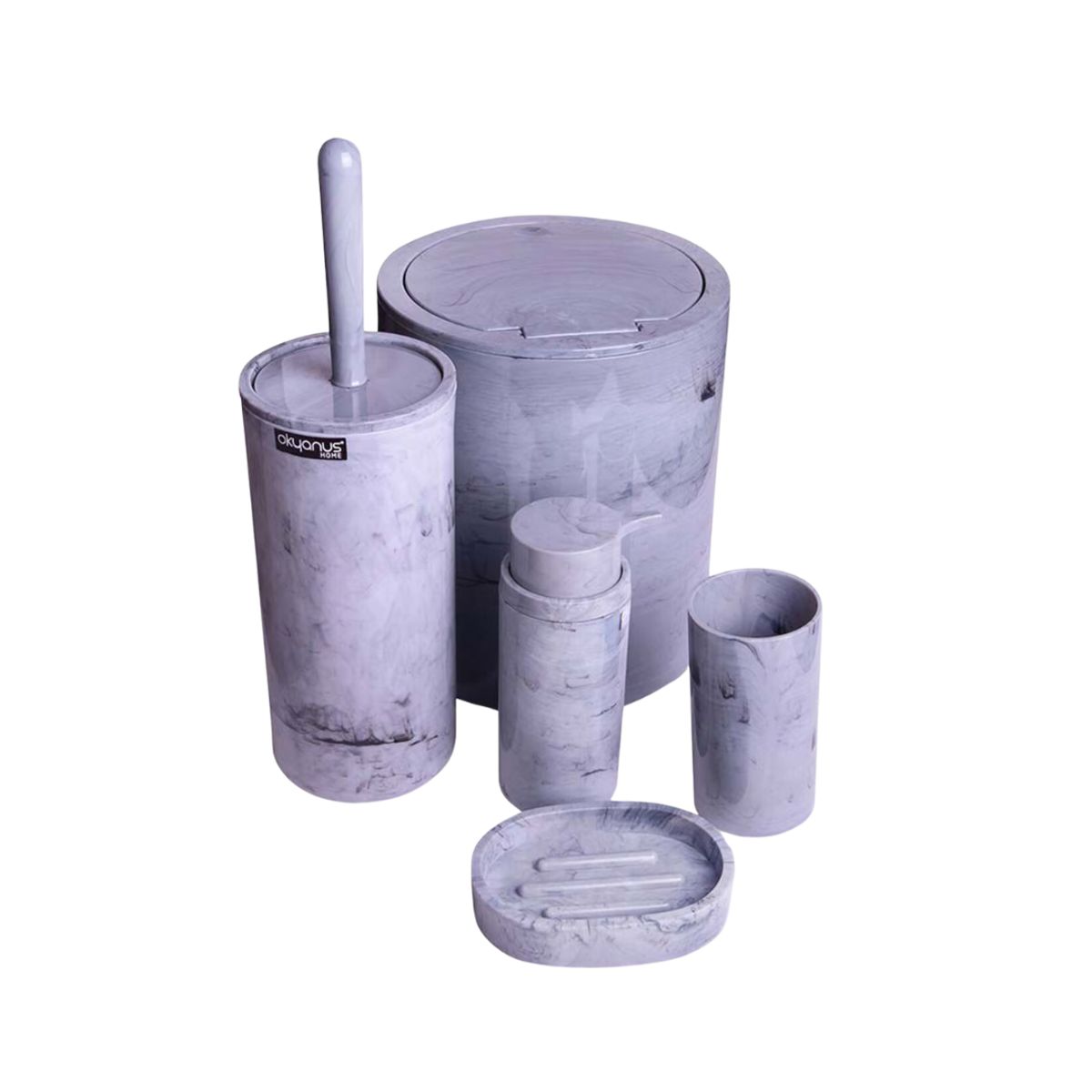 OKYANUS - Set de baño  diseño redondo color mármol