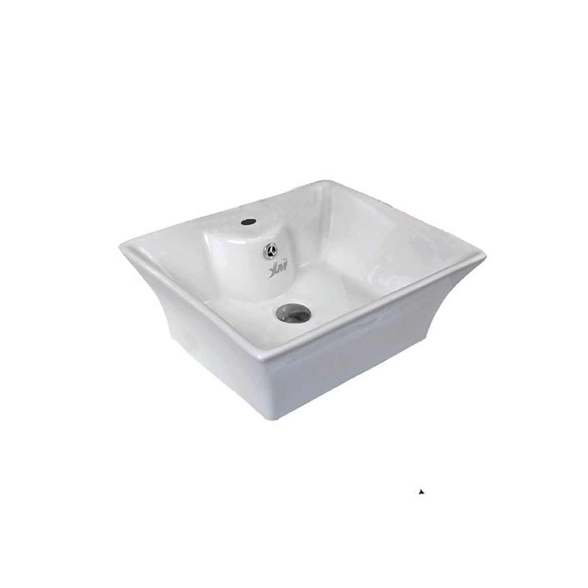 XM - Bowl Lavabo Ovalin de Loza Cuadrado Blanco