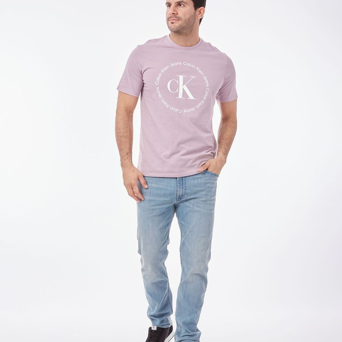 CALVIN KLEIN - CAMISETA SS MONOGRAM CIRCLE LOGO CREW