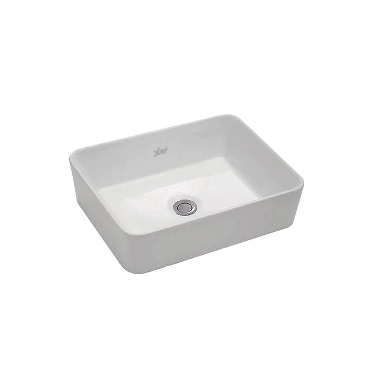 XM - Bowl Lavabo Ovalin de Loza Cuadrado Blanco
