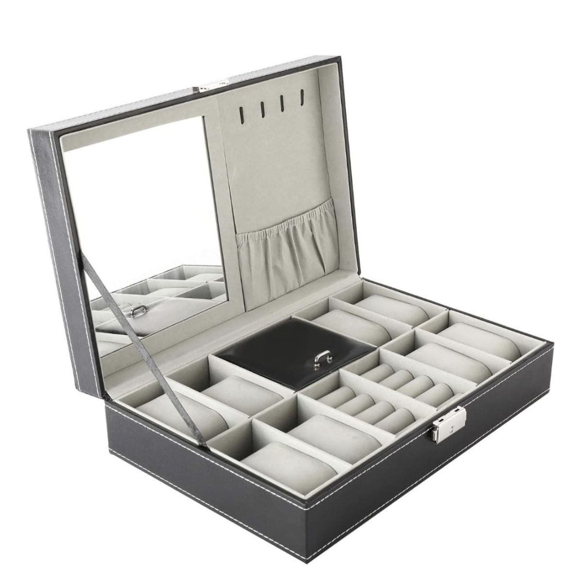 GENERICO - Porta Reloj con Joyero Cuero Pu