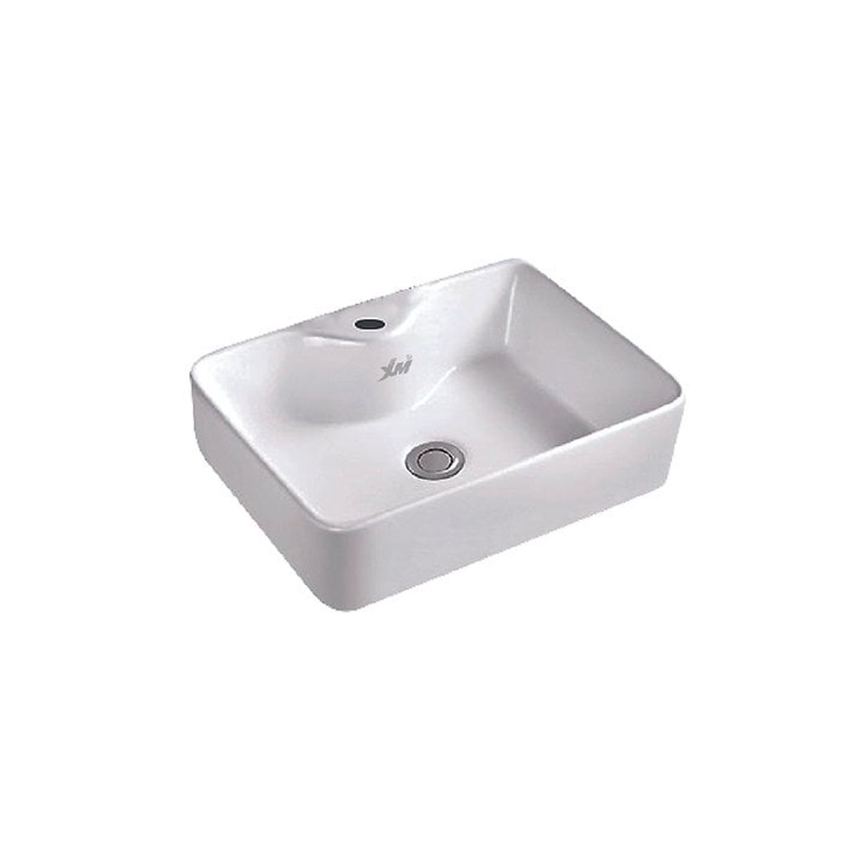 XM - Bowl Lavabo Ovalin de Loza Cuadrado Blanco