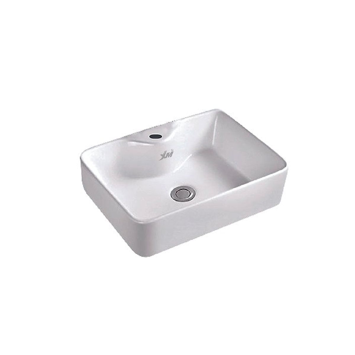 XM - Bowl Lavabo Ovalin de Loza Cuadrado Blanco