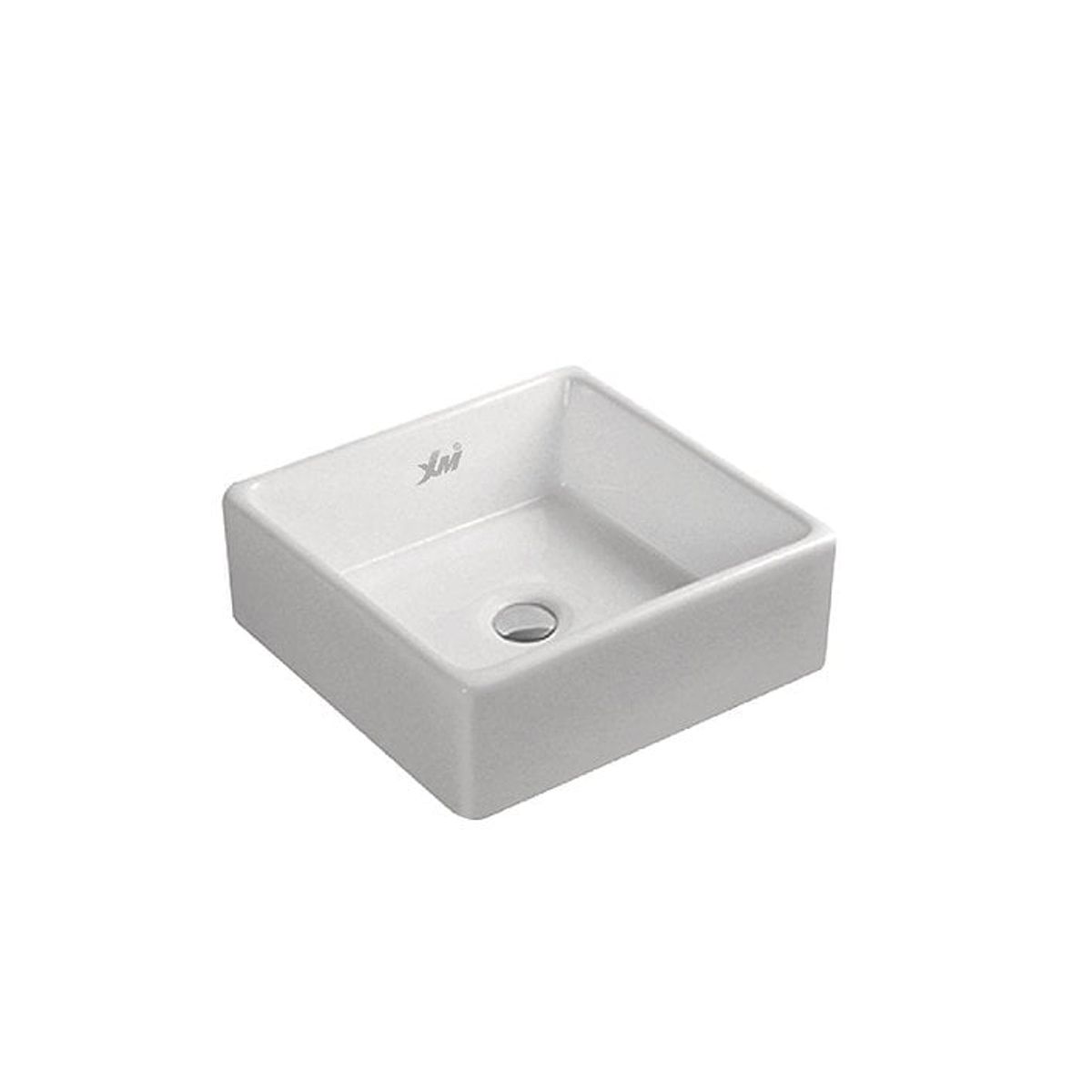 XM - Bowl Lavabo Ovalin de Loza  Cuadrado Blanco