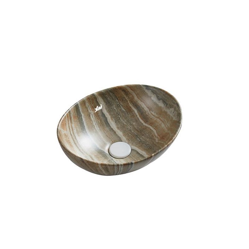 XM - Ovalín de Loza Vitrificada Café Dorado Turco