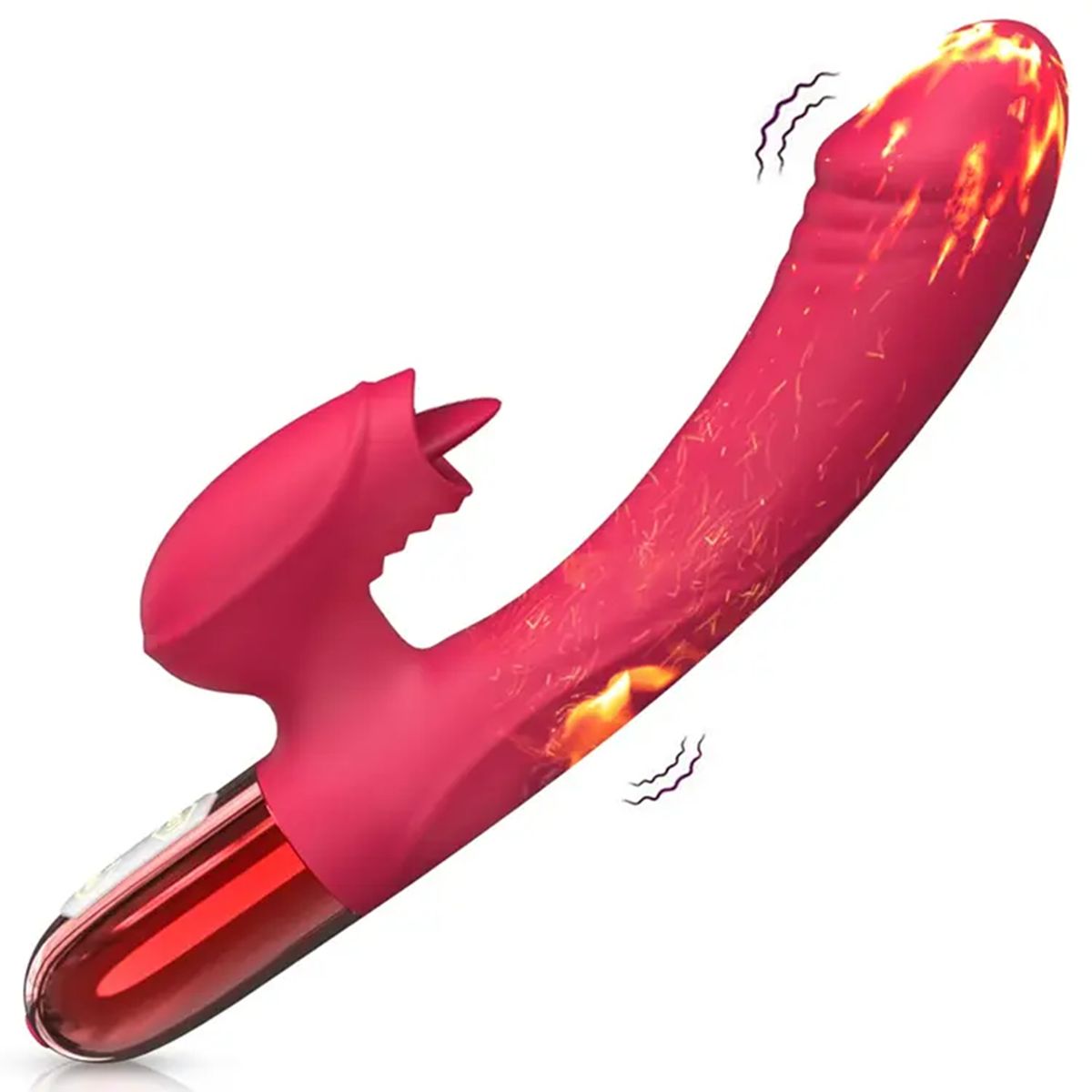 GENERICO - Vibrador Conejo 3 en 1 en Color Rojo