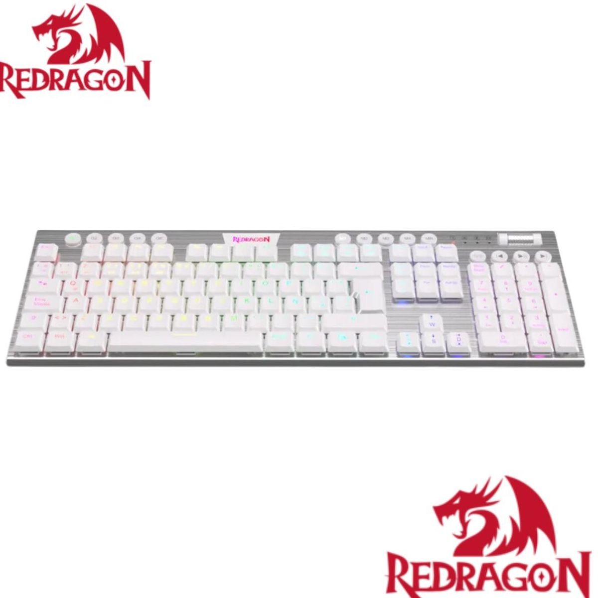 REDRAGON - Teclado Mecánico Redragon HORUS FS K619W-RGB-SP WHITE Cableado