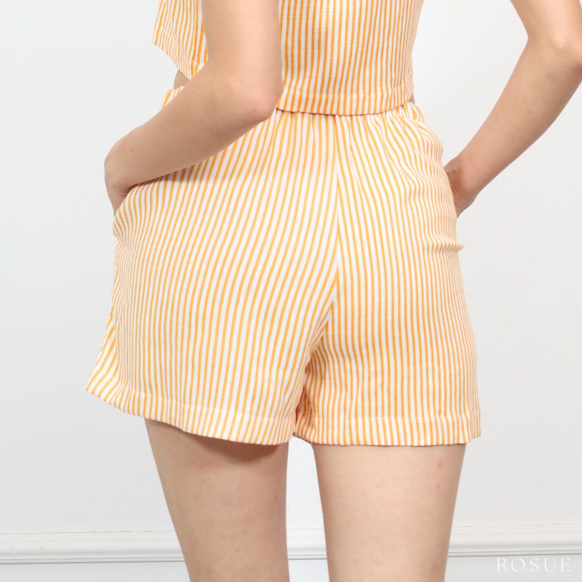 ROSUE - Short verano Lino Rayas con bolsillos