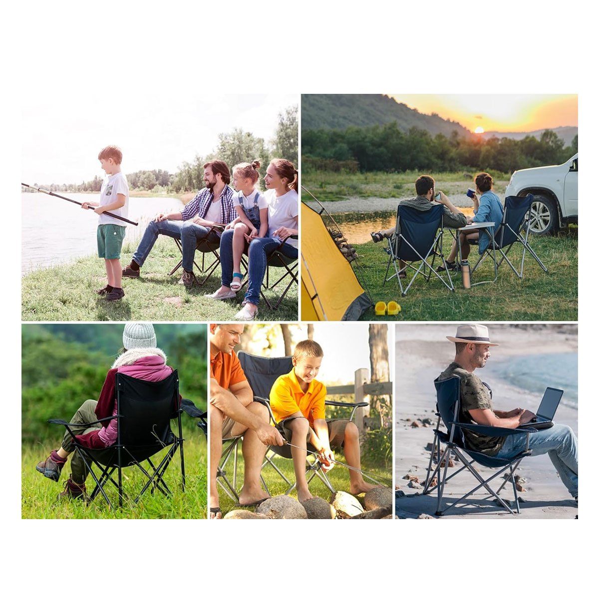 GENERICO - Silla Plegable De Camping Playa Piscina Terraza Blanco