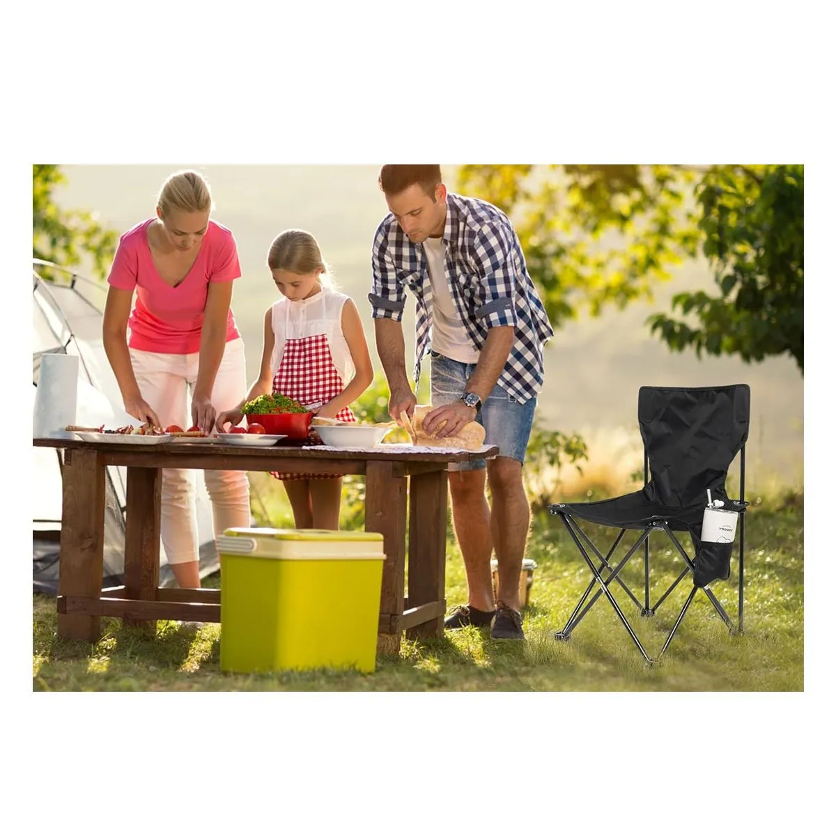 GENERICO - Silla Plegable De Camping Playa Piscina Terraza Negro