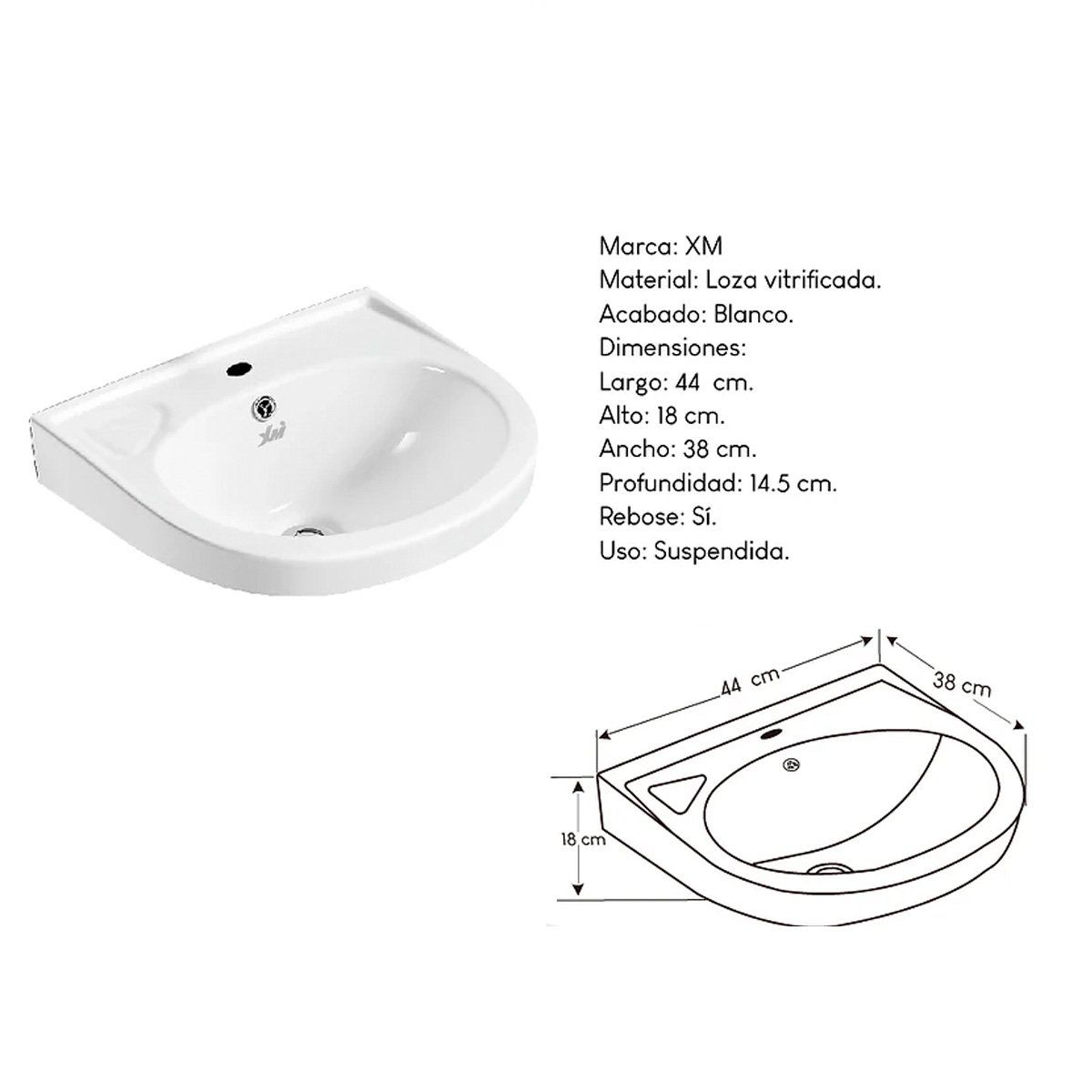 XM - Loza Vitrificada Cuadrado Blanco x 6 Unidades