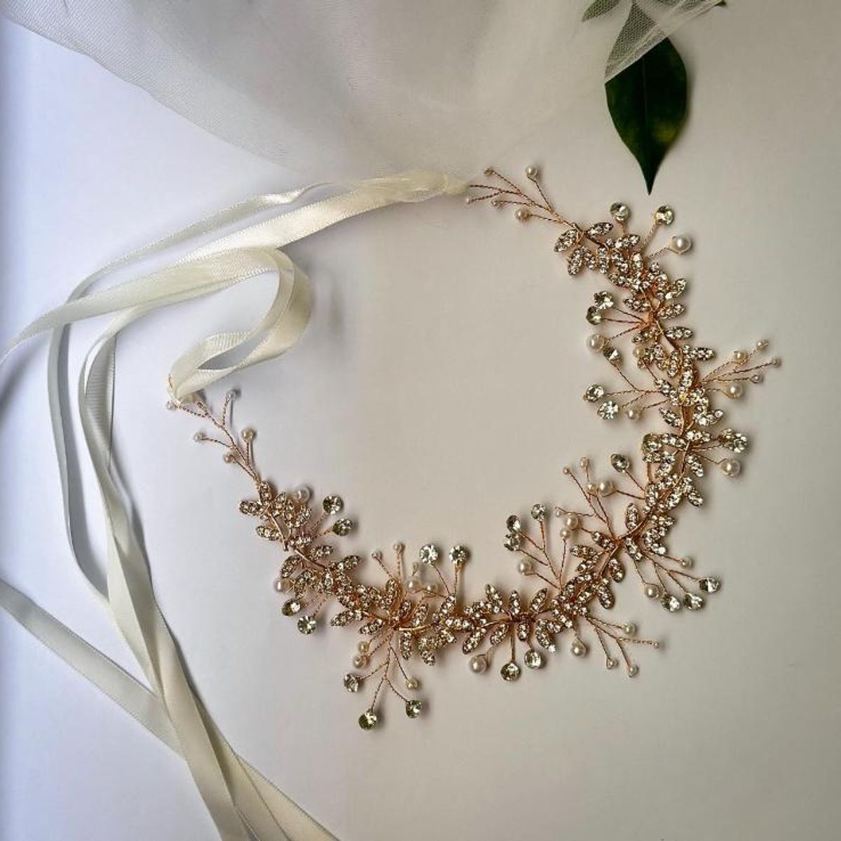 GENERICO - TOCADO TIARA ACCESORIO PARA NOVIA