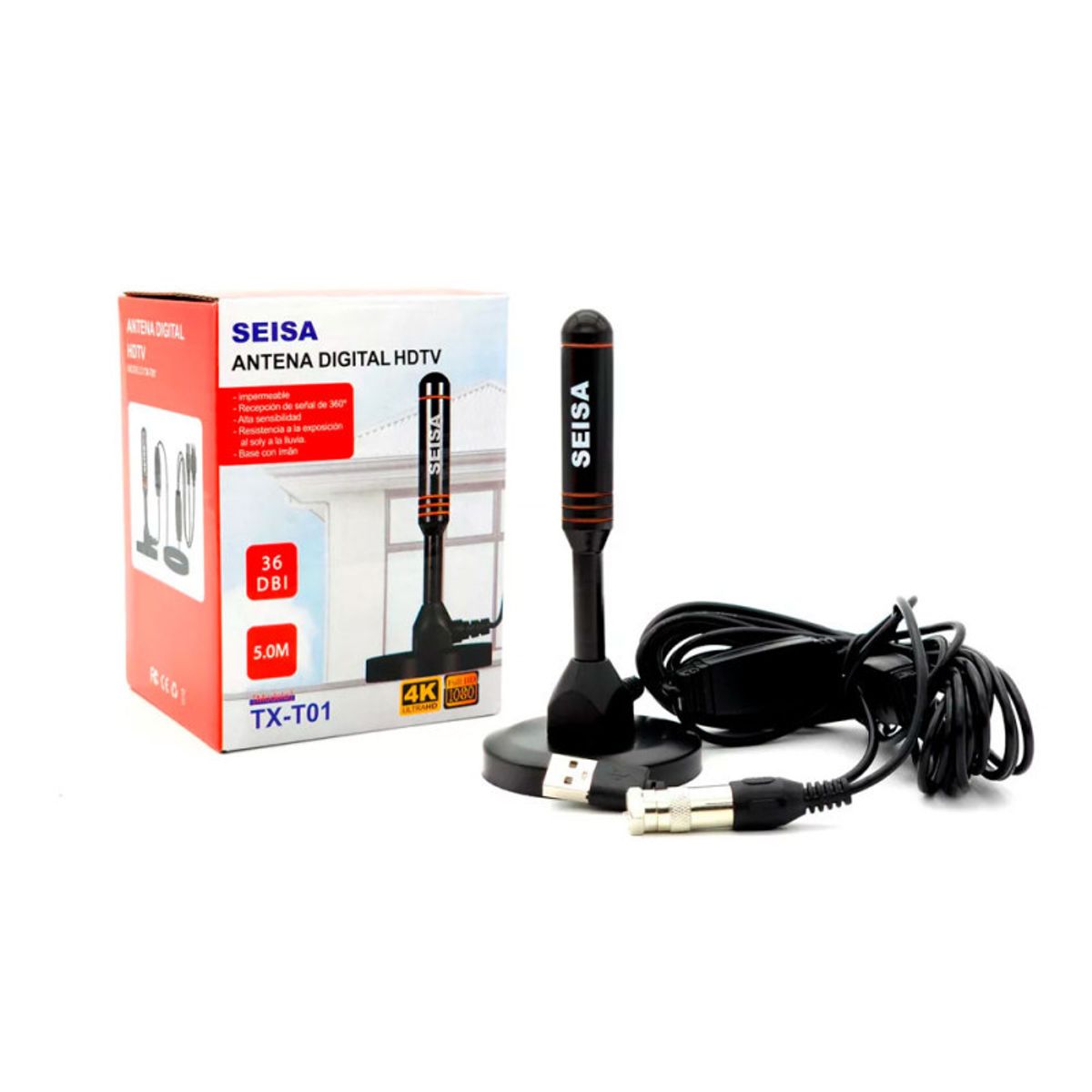 SEISA - Antena Digital TV HD para TV LCD SMART TV Con Señal Abierta HD