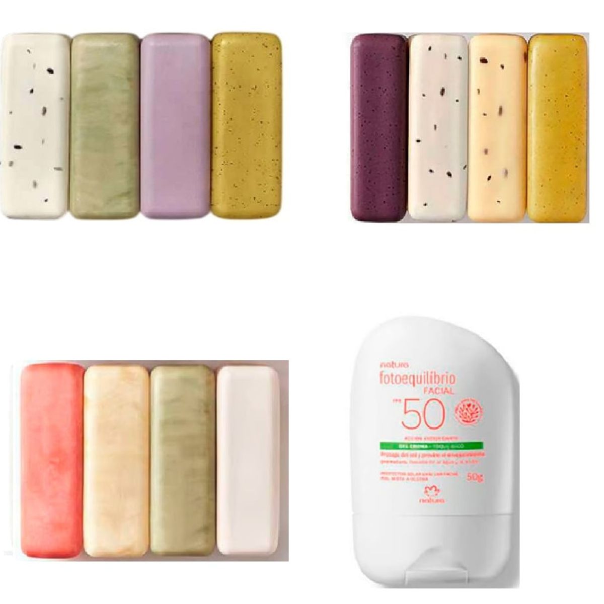 NATURA - 3 cajas Jabones en barra EKOS y fotoequilibrio fps50 Natura
