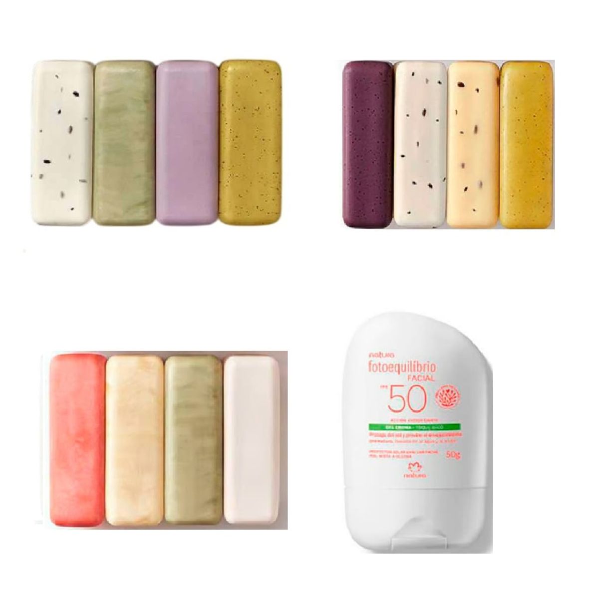 NATURA - 3 cajas Jabones en barra EKOS y fotoequilibrio fps50 Natura