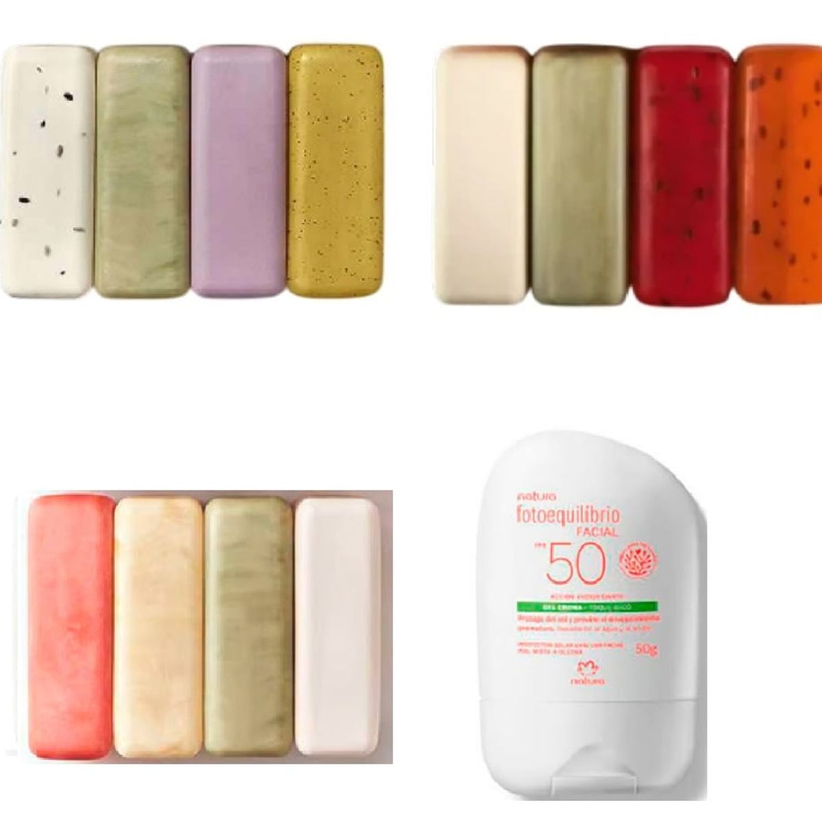 NATURA - 3 cajas Jabones en barra EKOS y fotoequilibrio fps50 Natura