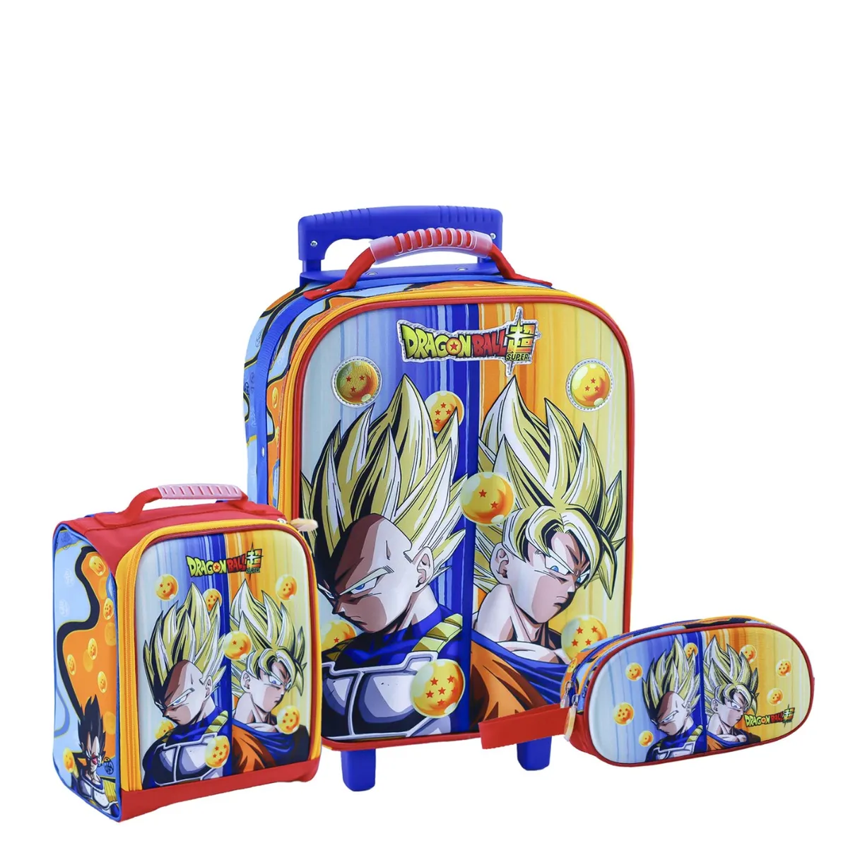 SCOOL - SET MOCHILA DRAGON BALL OFICIO PREMIUM MALETA LONCHERA CARTUCHERA 3PZA