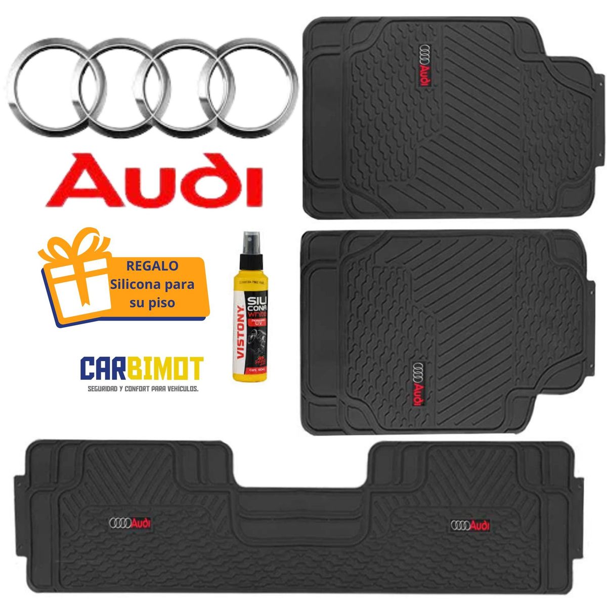 GENERICO - PISO PROTECTOR ALFOMBRA TAPIZ PARA VEHICULOS AUDI