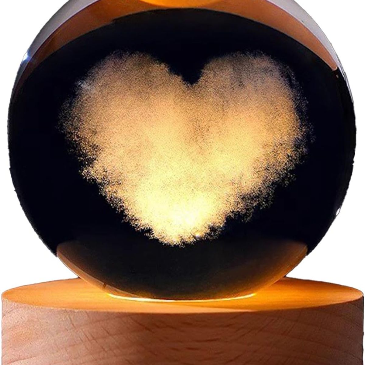 GENERICO - ESFERA DE CRISTAL XL LÁMPARA LED 3D ADORNO DECORATIVO CORAZÓN
