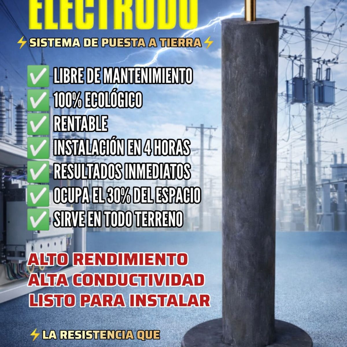 GENERICO - SISTEMA POZO A TIERRA ELECTRODO, ADITIVOS Y BOVEDA OHMPRIME 1.0 M