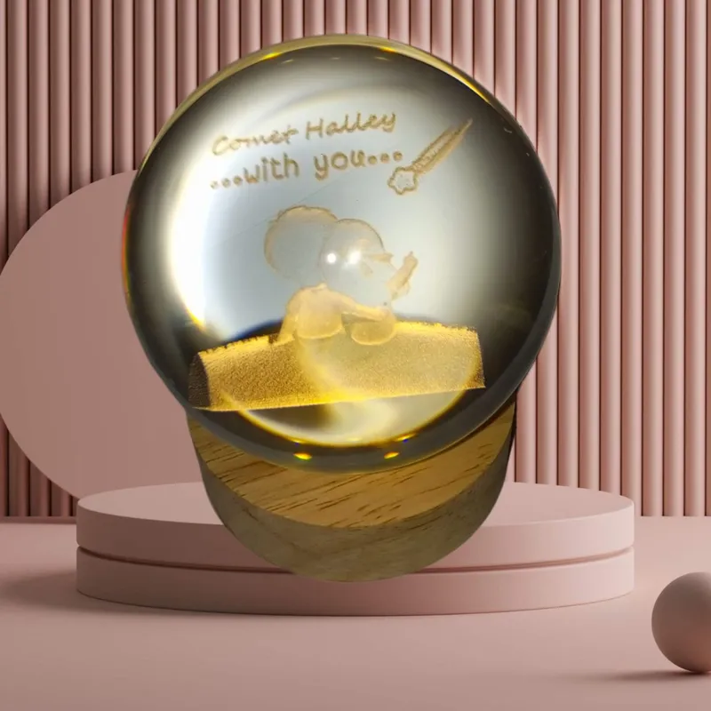 GENERICO - ESFERA DE CRISTAL XL LÁMPARA LED 3D ADORNO DECORATIVO