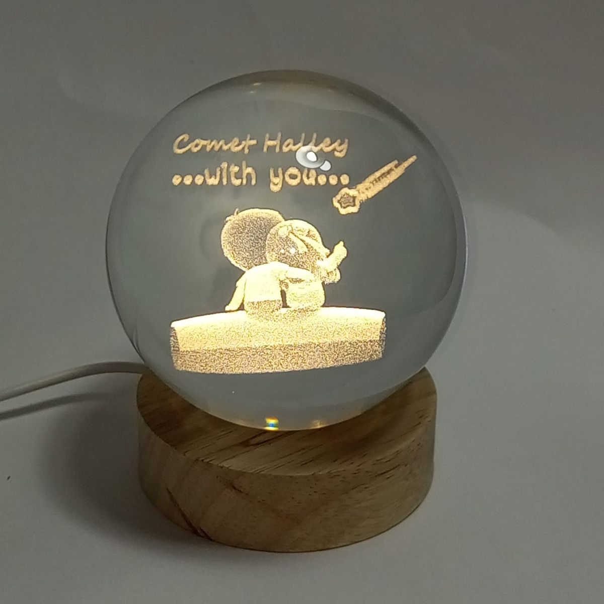 GENERICO - ESFERA DE CRISTAL XL LÁMPARA LED 3D ADORNO DECORATIVO