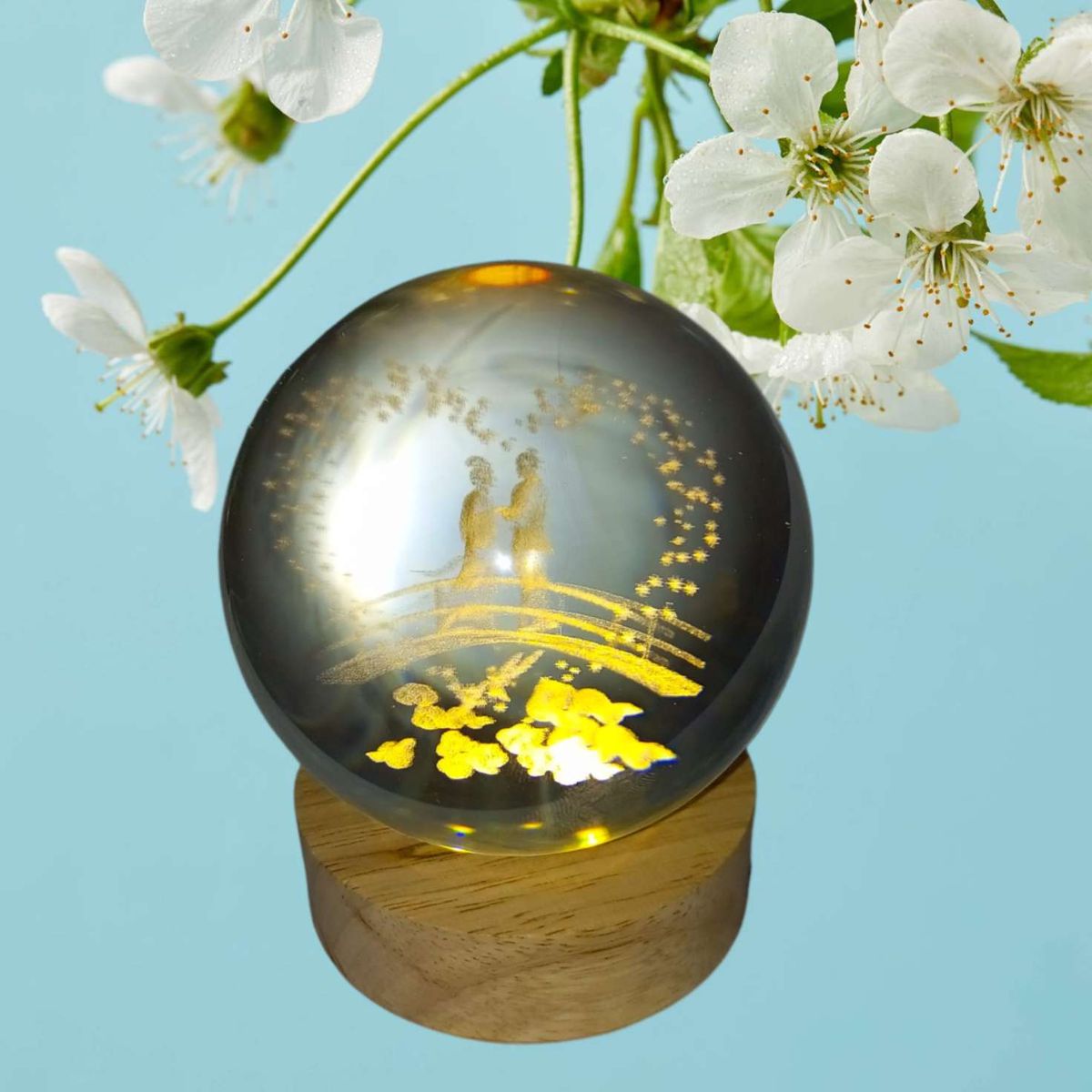 GENERICO - ESFERA DE CRISTAL XL LÁMPARA LED 3D ADORNO DECORATIVO