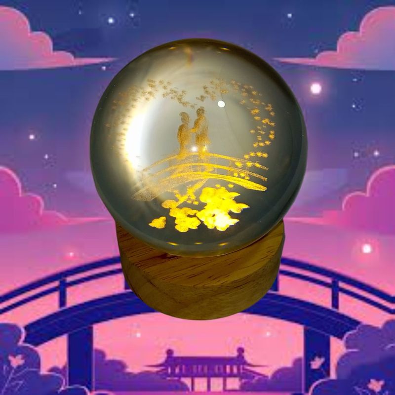 GENERICO - ESFERA DE CRISTAL XL LÁMPARA LED 3D ADORNO DECORATIVO