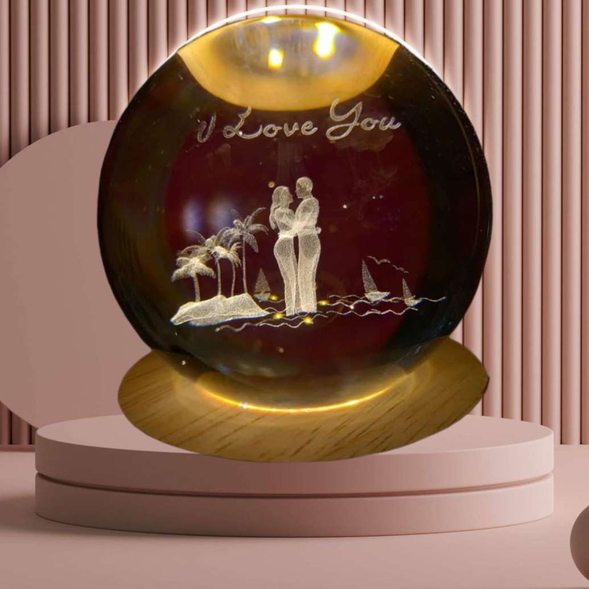 GENERICO - ESFERA DE CRISTAL XL LÁMPARA LED 3D ADORNO DECORATIVO