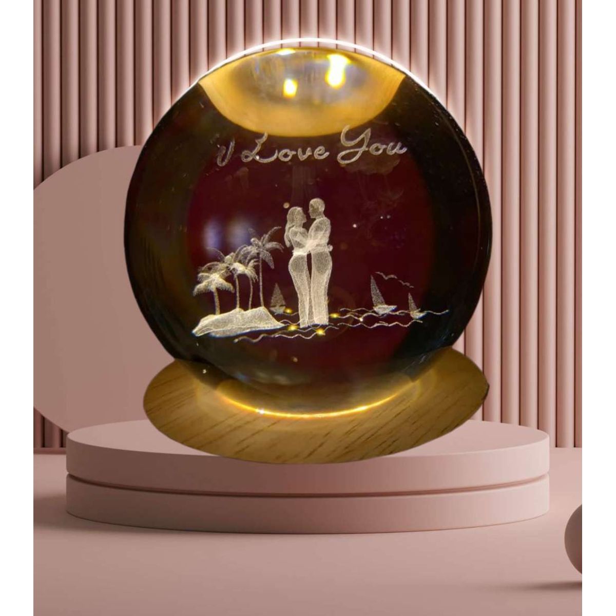 GENERICO - ESFERA DE CRISTAL XL LÁMPARA LED 3D ADORNO DECORATIVO