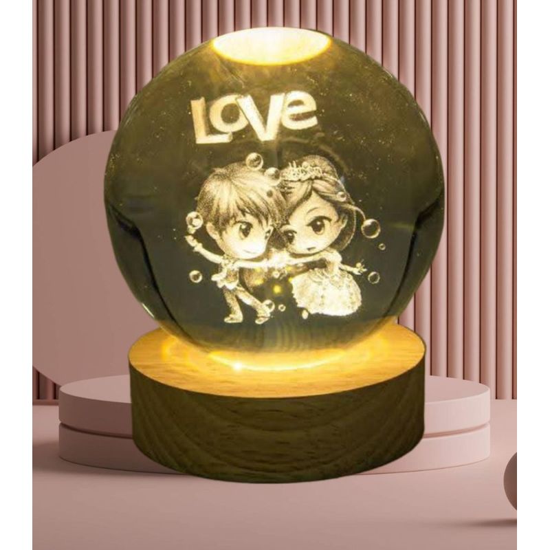 GENERICO - ESFERA DE CRISTAL XL LÁMPARA LED 3D ADORNO DECORATIVO