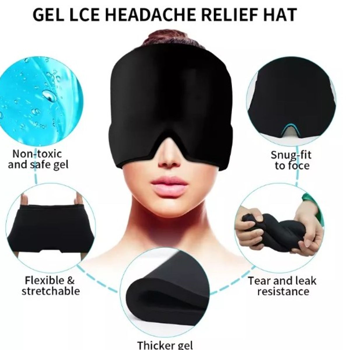 GENERICO - GORRO ANTIESTRES ANTIMIGRAÑA FRIO CALOR - LILA