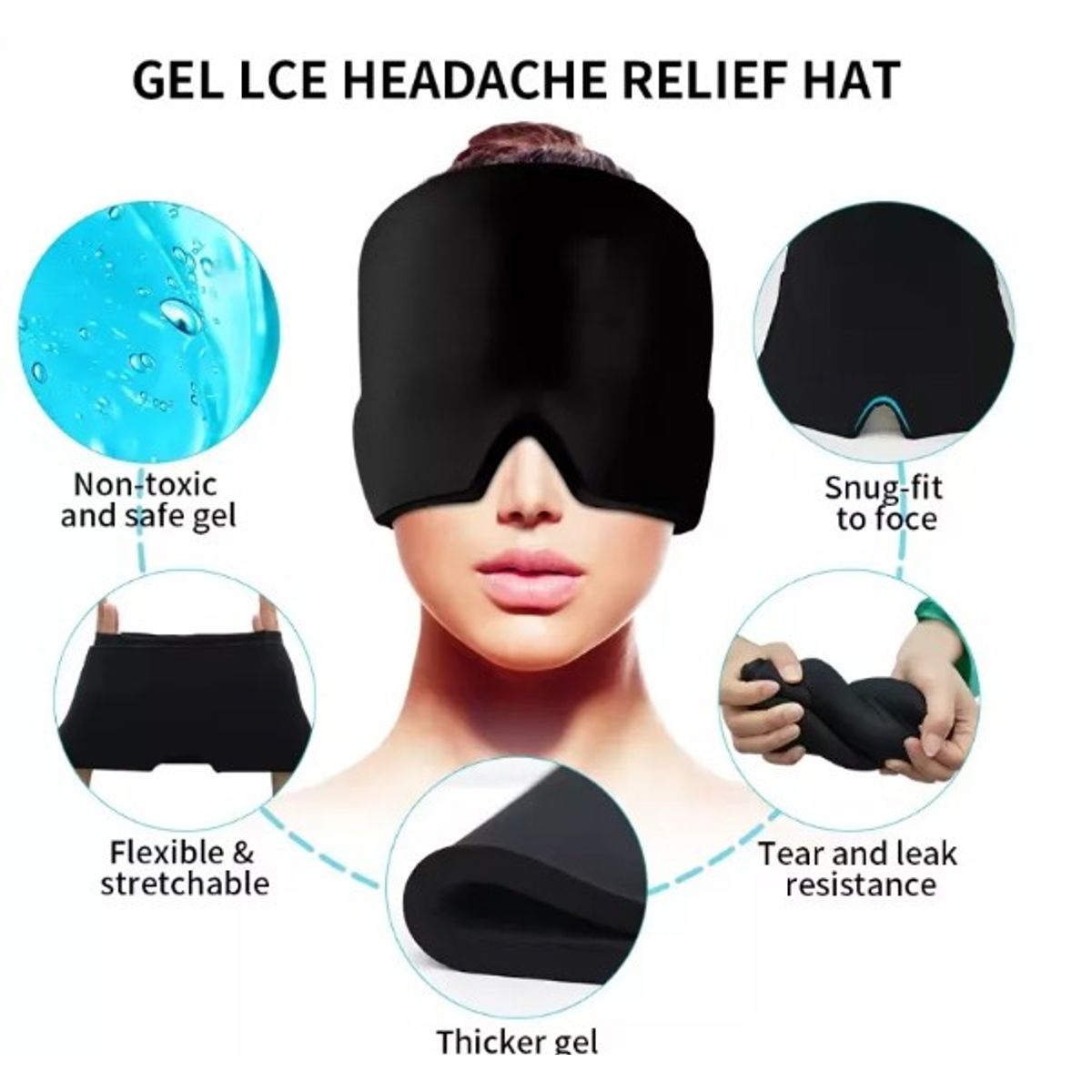 GENERICO - GORRO ANTIESTRES ANTIMIGRAÑA FRIO CALOR - LILA