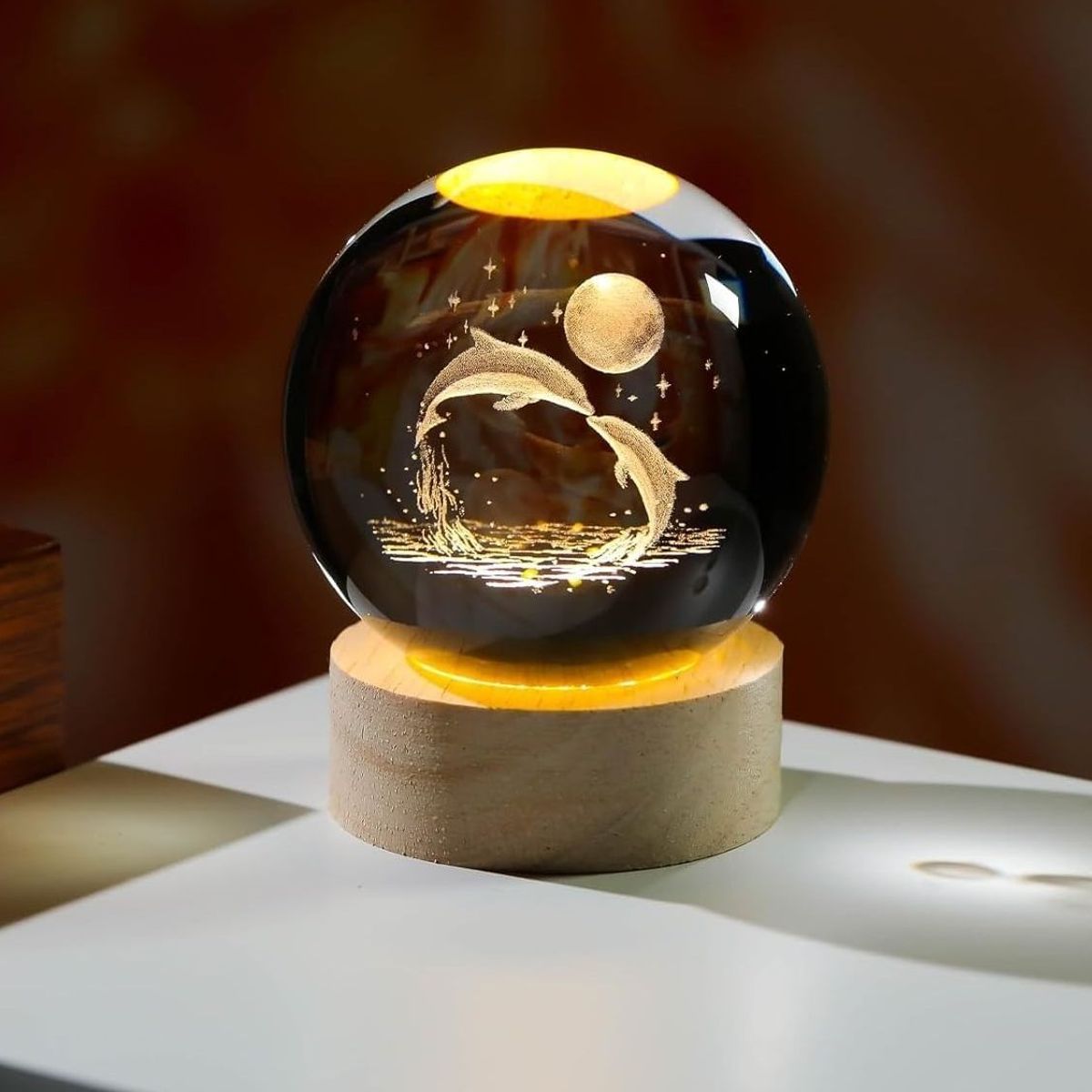 GENERICO - ESFERA DE CRISTAL XL LÁMPARA LED 3D ADORNO DECORATIVO