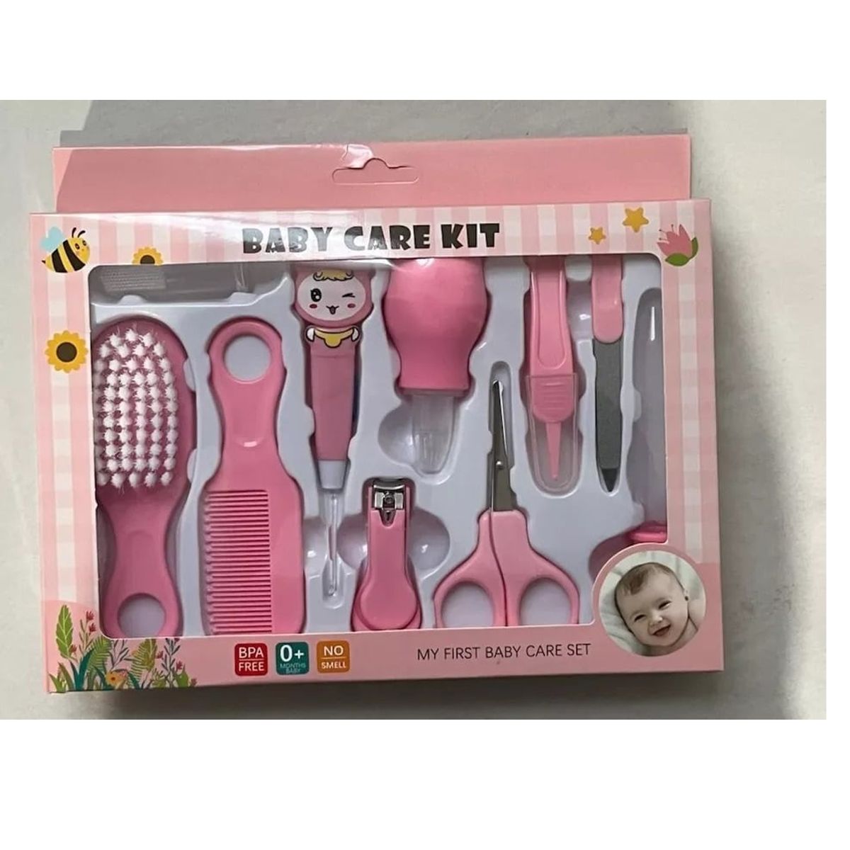 GENERICO - Kit de Cuidado para Bebes de 10 Piezas Rosado