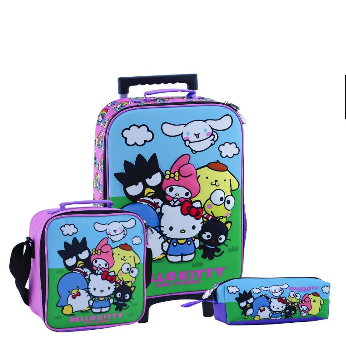 SCOOL - SET MOCHILA HELLO KITTY Y AMIGOS OFICIO MALETA LONCHERA CARTUCHERA