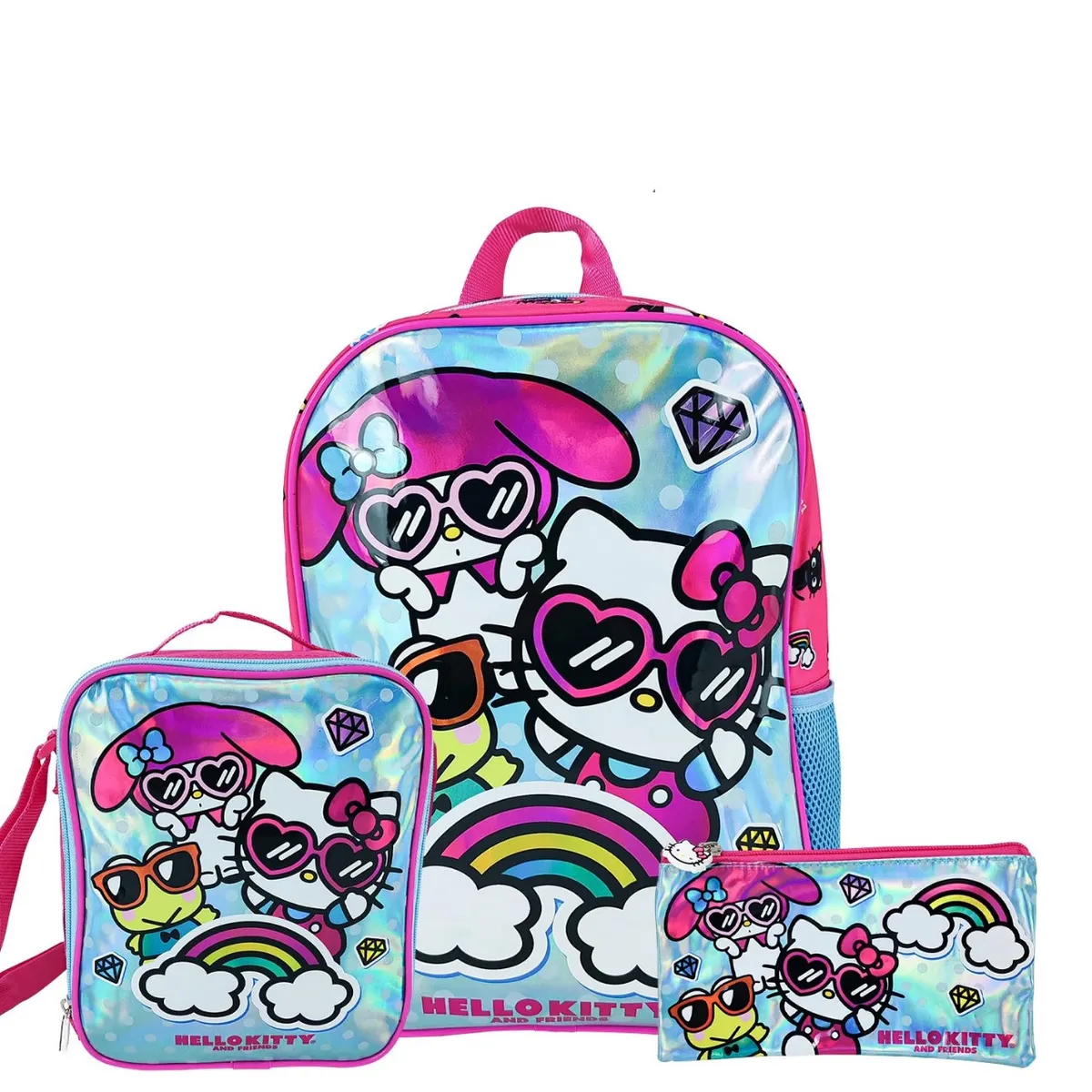 SCOOL - SET MOCHILA HELLO KITTY OFICIO ESPALDA  LONCHERA CARTUCHERA OFERTA
