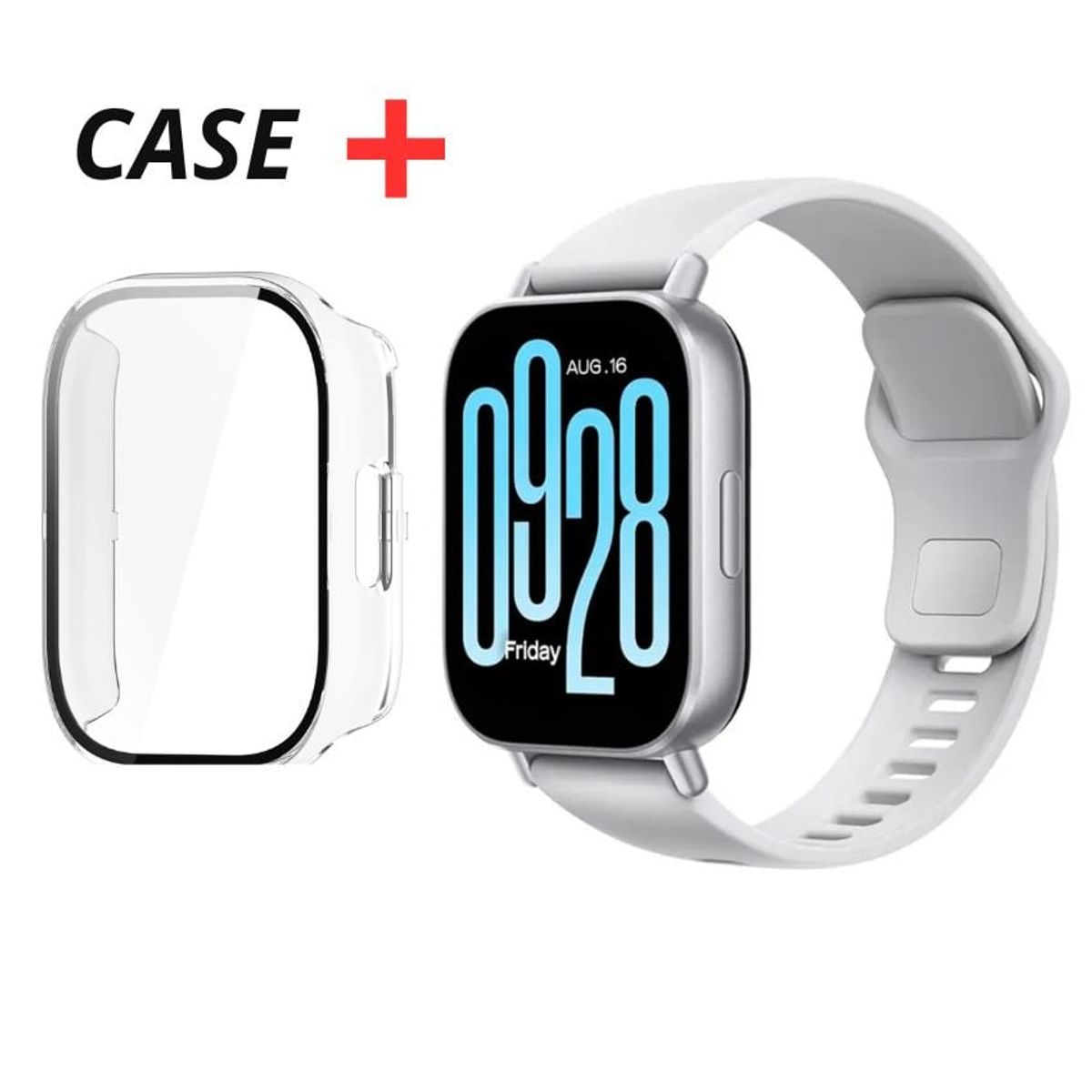 XIAOMI - Xiaomi Redmi Watch 5 Active Plateado + Case silicona transp.