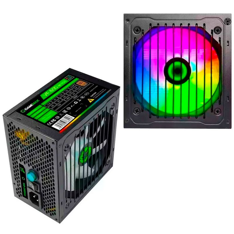 GAMEMAX - Fuente De Poder Gamemax Vp 600w Rgb Apfc 80 Plus Bronce