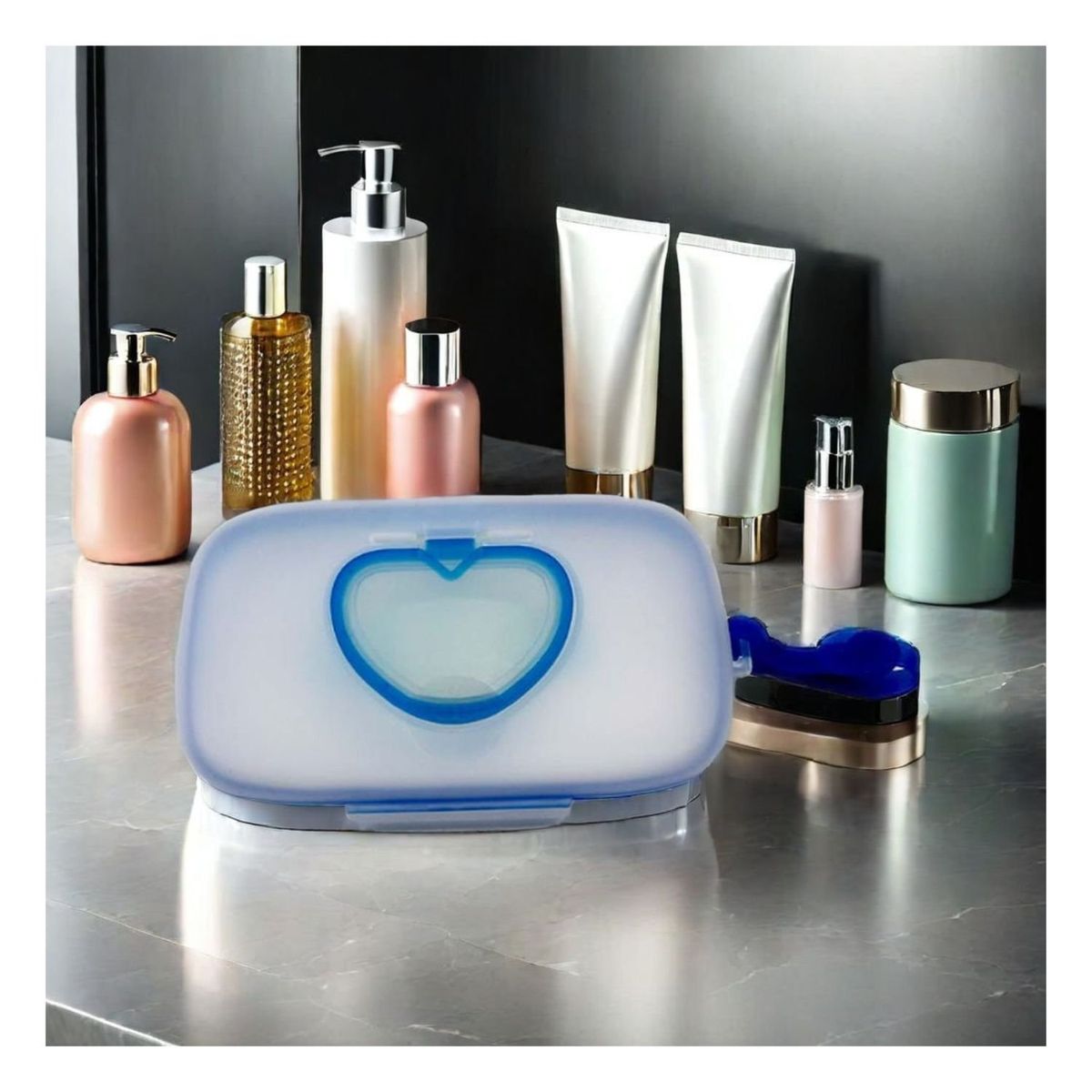 GENERICO - Porta Paños Humedos Corazon Azul