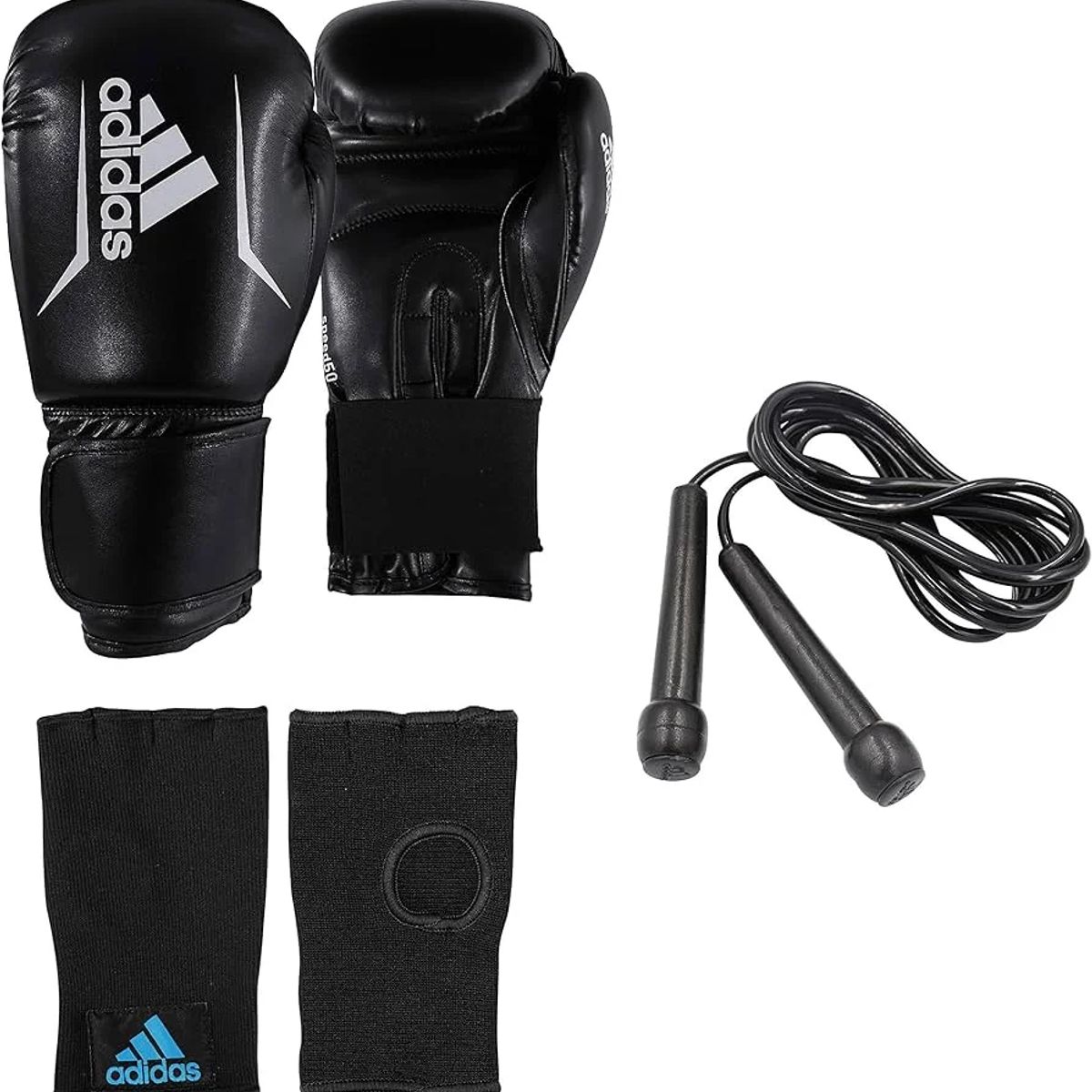 ADIDAS - KIT DE BOXEO ADULTO BLACK/WHITE 14 OZ