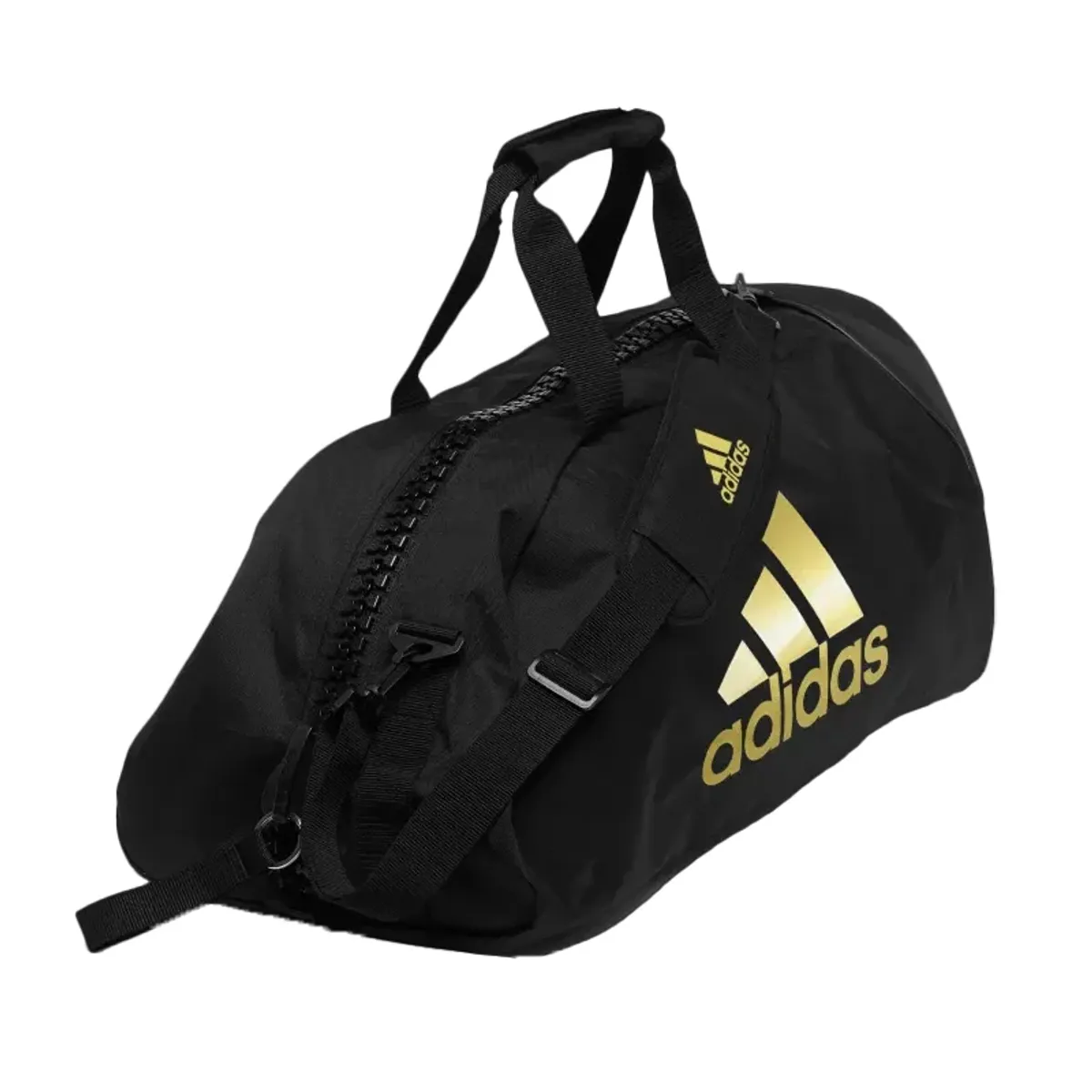 ADIDAS - BOLSA DE BOXEO 2 EN 1 NYLON BLACK/GOLD L