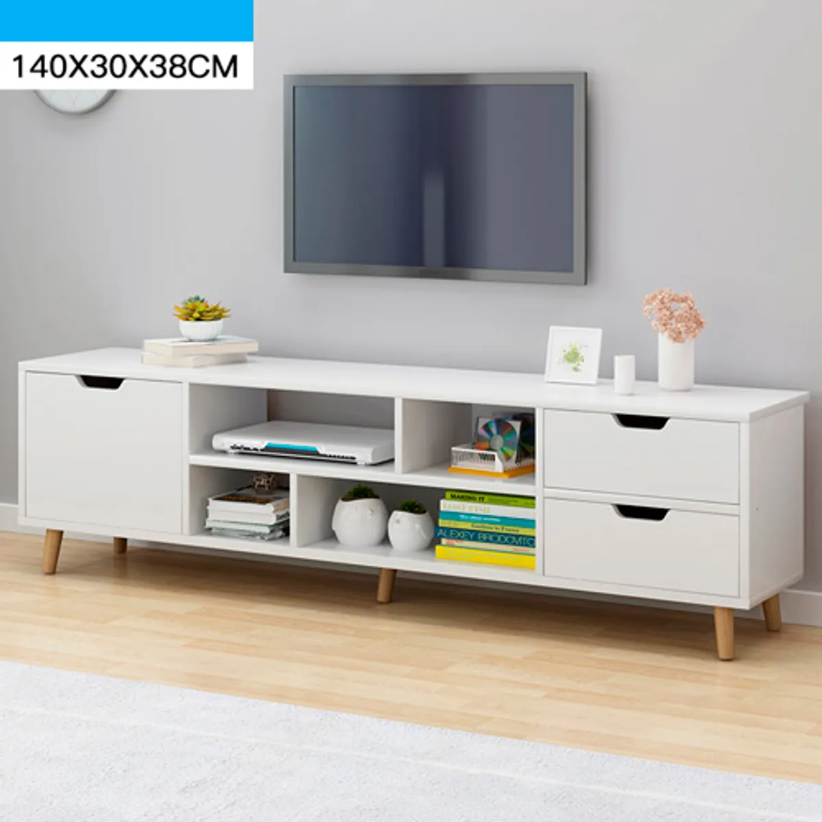 GENERICO - Mueble para TV  Blanco con Diseño Moderno y Funcional