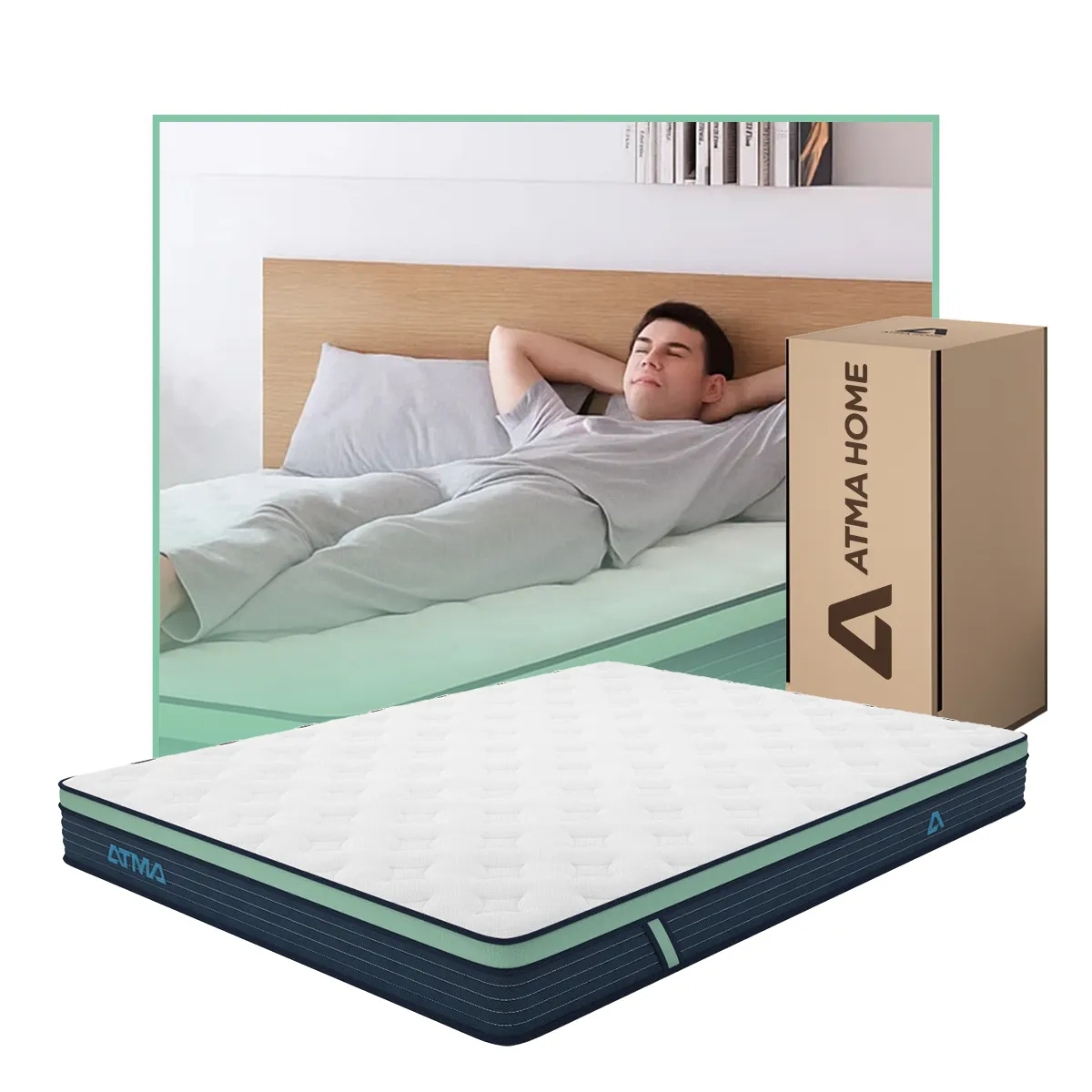 ATMA - Colchón Atma One En Caja 2 Plazas 3 Capas De Espuma 20 Cm