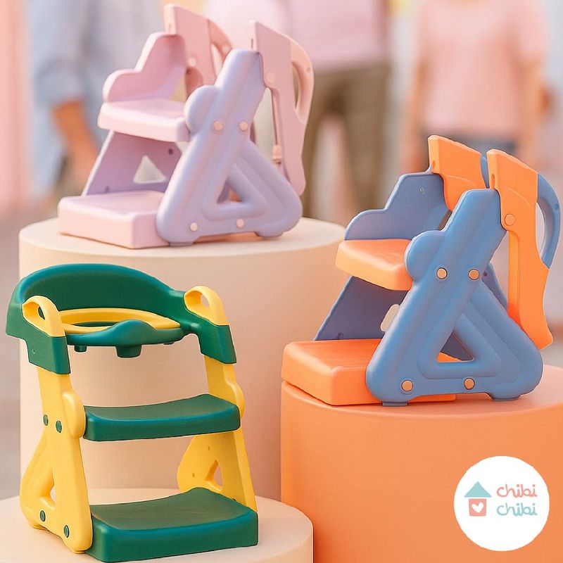 CHIBI CHIBI - Asiento de entrenamiento con escalera- Rosa